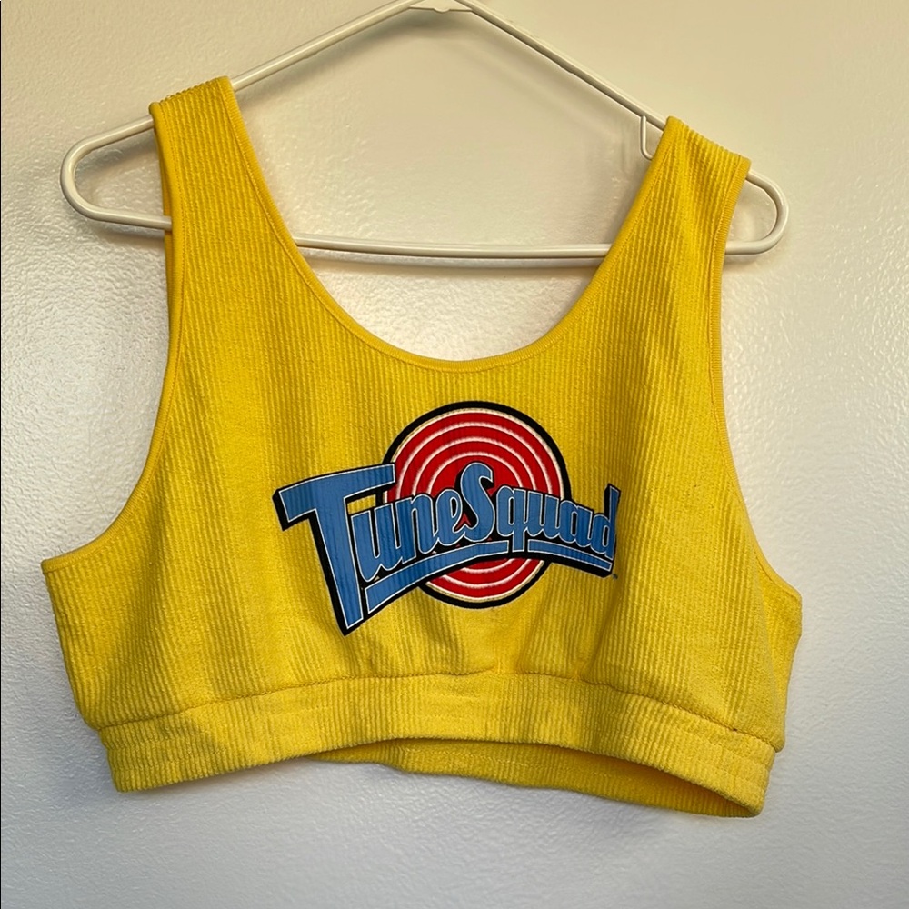 Space Jam bra top Tune Squad Yellow Graphic Crop Tank Top juniors XXL plus size